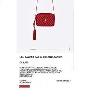 YSL Lou Red Camera Bag